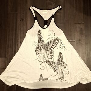 Pretty Good Butterfly Print Raceback Tank
